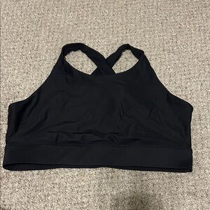 Fabletics Black Crisscross High-Neck Sports Bra